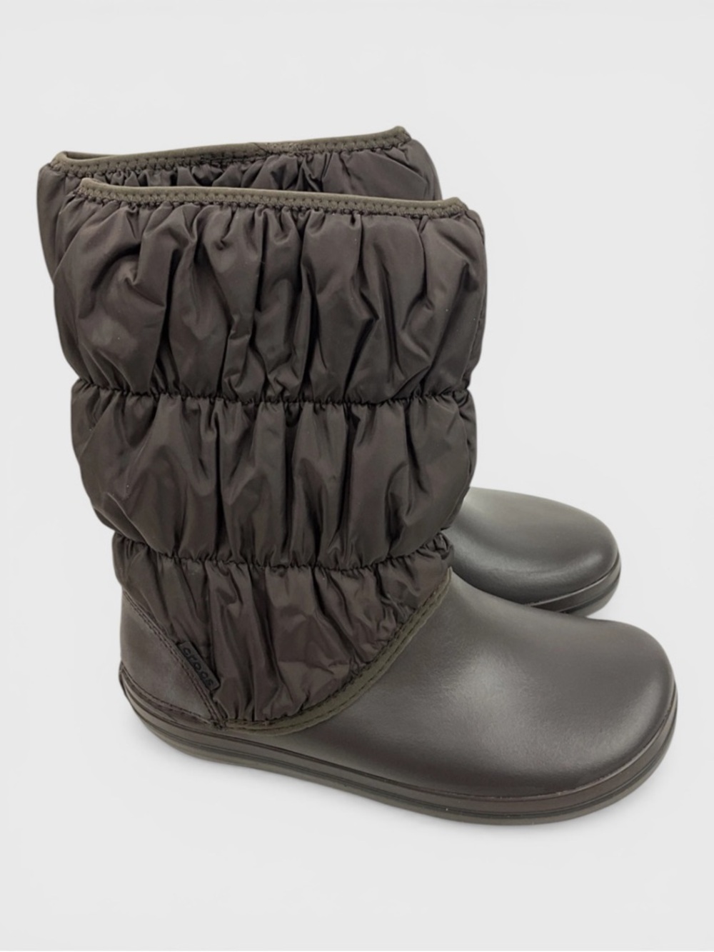 616 Crocs Brown Winter Puff Boots